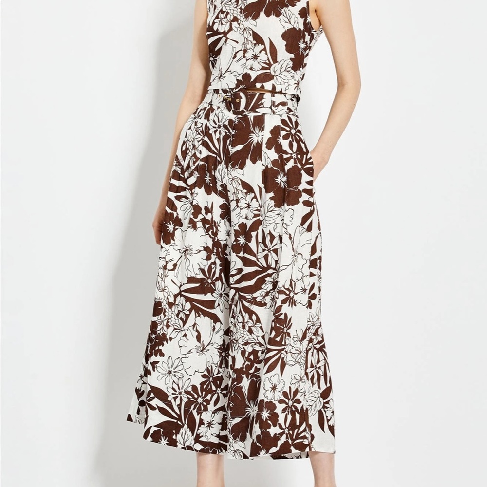 Nicholas AYDA PANT - MOCHA TWO TONE FLORAL